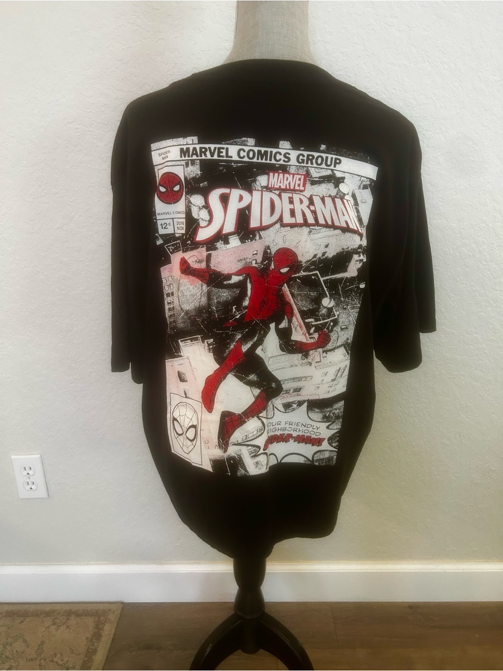 Marvel Spider-Man Black and Red Graphic Short Sleeve Tee